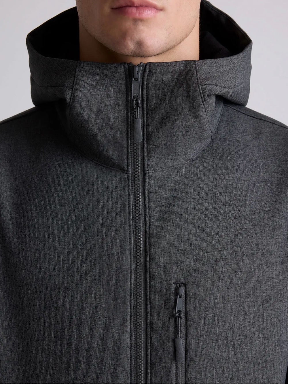 Quince Charcoal Gray Hooded Windbreaker Jacket - Picture 3 of 8